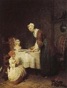 Jean Baptiste Simeon Chardin fasting prayer oil painting artist